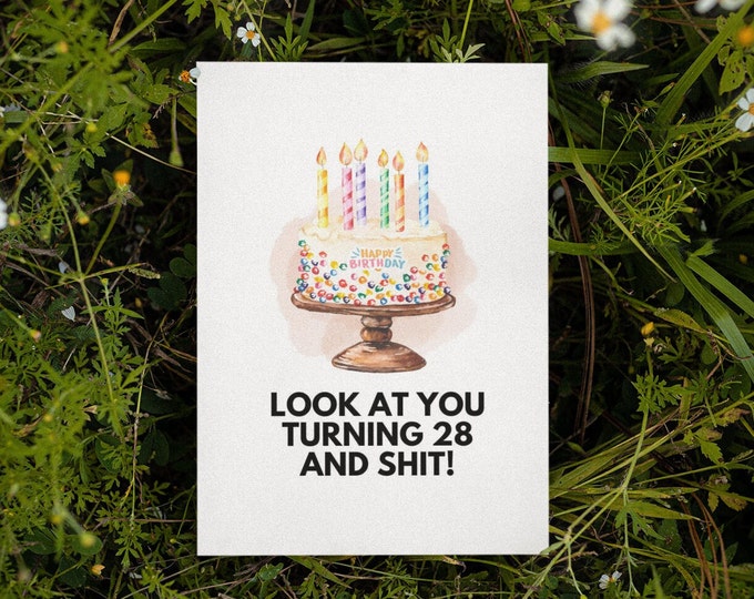 PRINTABLE 28th Birthday Card Birthday Card Printable Instant Download ...
