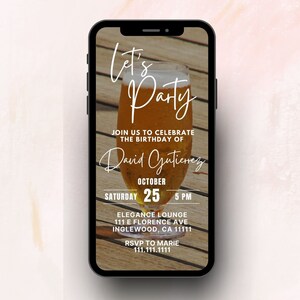 Beer Birthday Party Digital Invitation | Editable Canva Template | Rustic Birthday Invitation | Beer Party Invite | Birthday E-vite