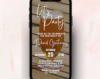 Beer Birthday Party Digital Invitation | Editable Canva Template | Rustic Birthday Invitation | Beer Party Invite | Birthday E-vite