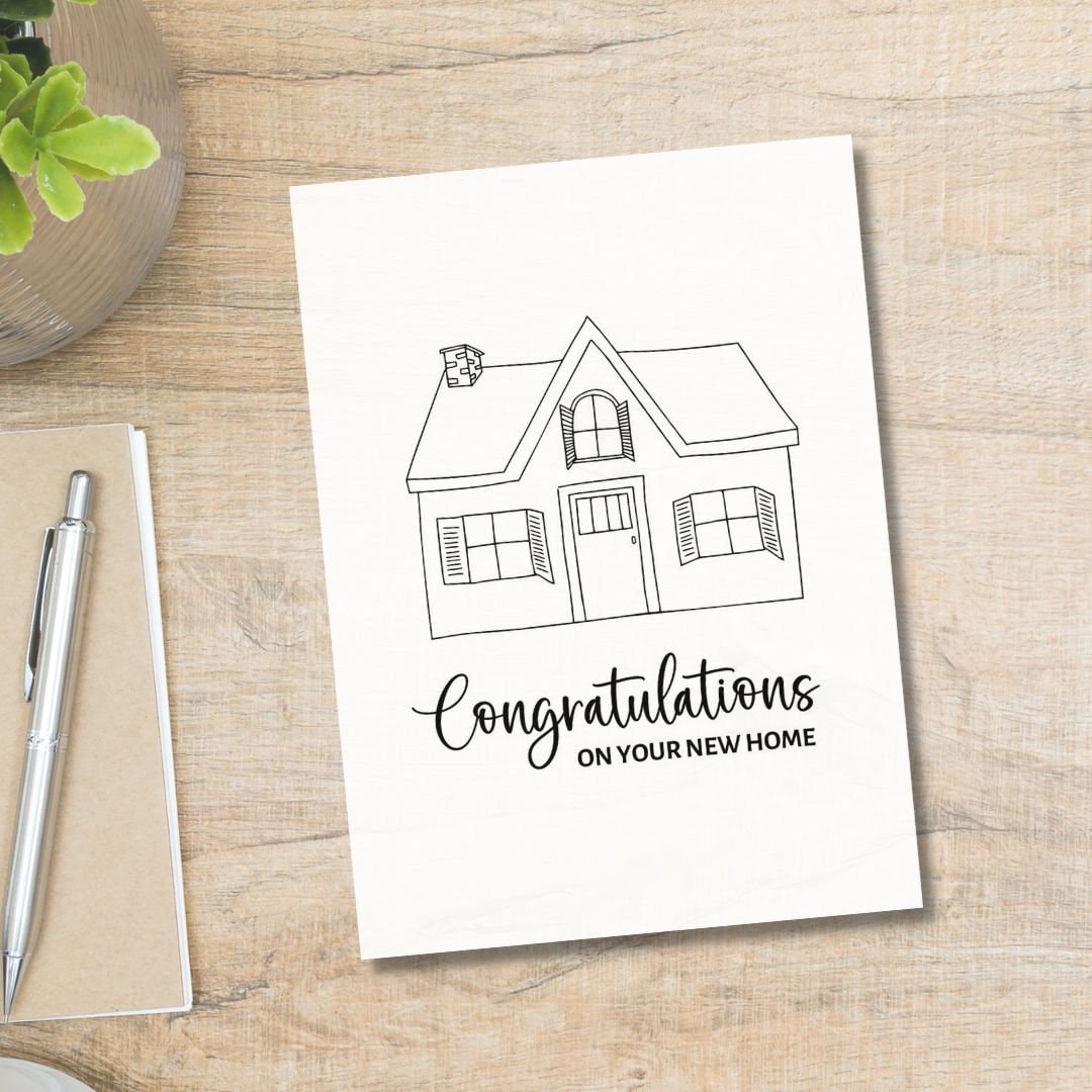 Printable Congratulations on Your New Home Card New Home Card House