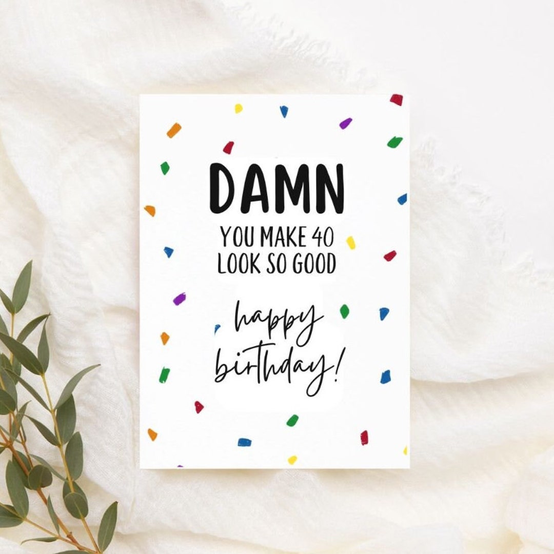 Printable 40th Birthday Card | Instant Download | Funny Birthday Card ...