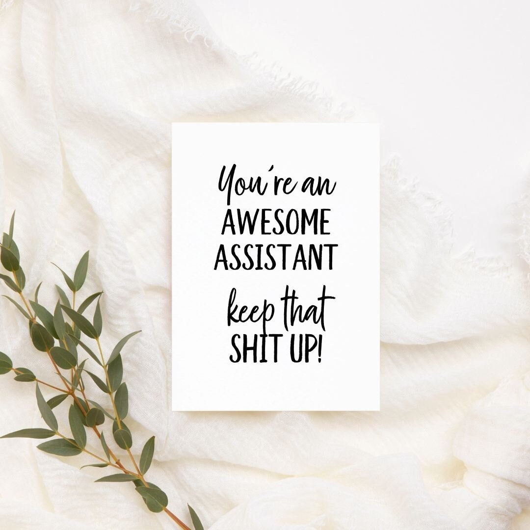 Printable You're an Awesome Assistant Card Funny Assistant Card Digital ...