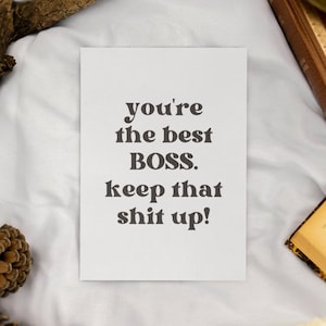 Afdrukbare je bent de beste baas-kaart | Direct downloaden | Grappige baas kaart | Digitale download | Verjaardagskaart voor baas | Managerkaart