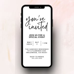 Modern Business Digital Invitation | Canva Editable Template | Minimalist You&#39;re Invited Invitation | Special Event Invitation
