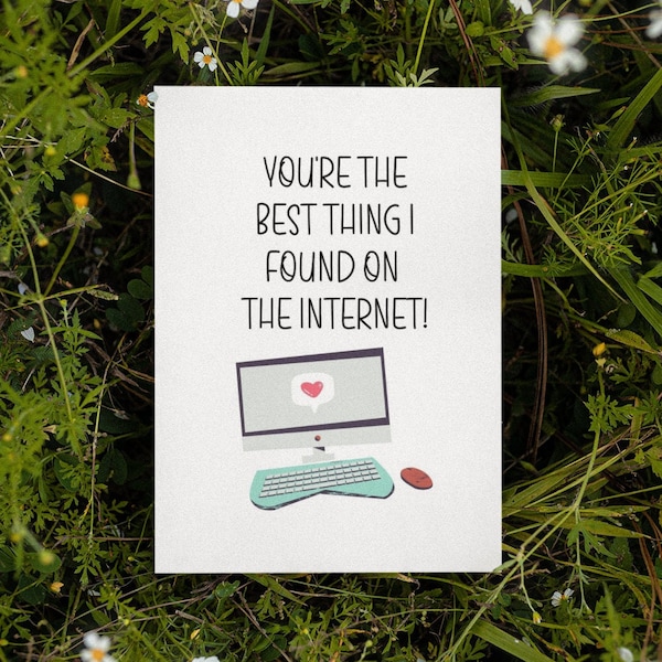 Printable Card Online Dating Valentines Day Card Funny Card Internet Love Card Anniversary Card Husband Wife Boyfriend Girlfriend Card