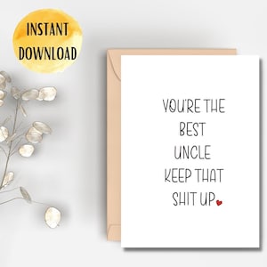 Afdrukbare je bent de beste oomkaart | Direct downloaden | Grappige kaart | Digitale download | Verjaardagskaart voor hem | Familiekaart
