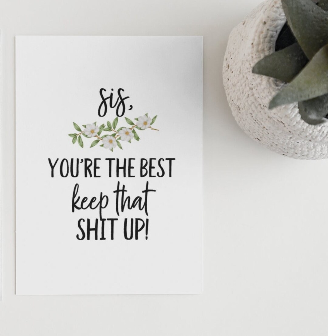 Printable You're the Best Sister Card Instant Download Funny Sibling