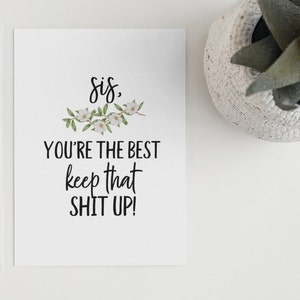 Printable You&#39;re The Best Sister Card | Instant Download | Funny Sibling Card | Digital Download | Birthday Card | Birthday Card For Her