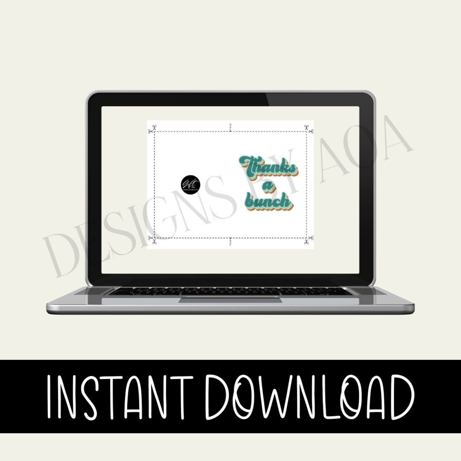 Printable Thanks A Bunch Card Instant Download Thank You Etsy