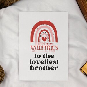 Druckbare Valentinstagskarte für Bruder | Sofort Download | Regenbogen Karte | Karte Für Ihn | Happy Valentinstag Karte | Süße Bruder Karte