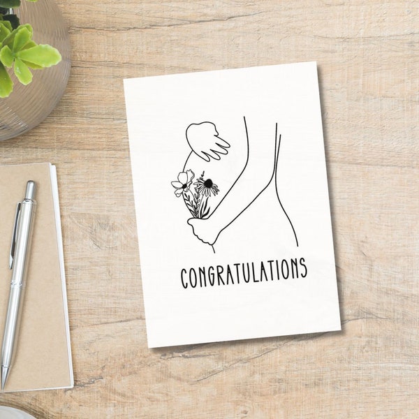 Printable Congratulations Card | Pregnancy Card | New Baby Card | Baby Shower Greeting Card | Baby Card | Expecting Card | Pregnant Card