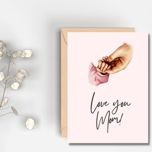 Printable Love You Mom Card | Instant Download | Holding Hands Card ...