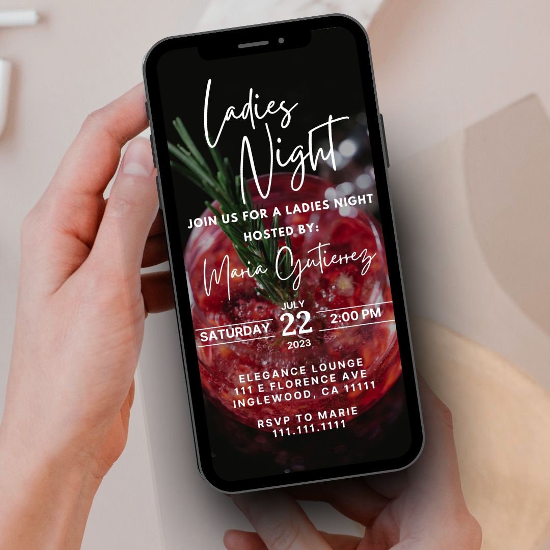 Ladies Night Digital Invitation | Editable Canva Template | Instant ...