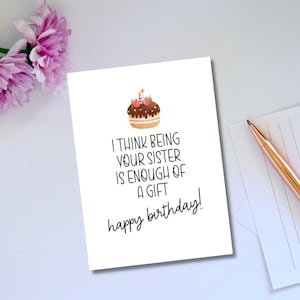Tarjeta de cumpleaños imprimible Tarjeta de cumpleaños divertida del hermano Descarga instantánea Descarga digital Tarjeta de cumpleaños sarcástica Cumpleaños divertido del hermano hermana