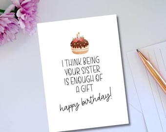 Printable Birthday Card Funny Sibling Birthday Card Instant Download Digital Download Sarcastic Birthday Card Funny Brother Sister Birthday
