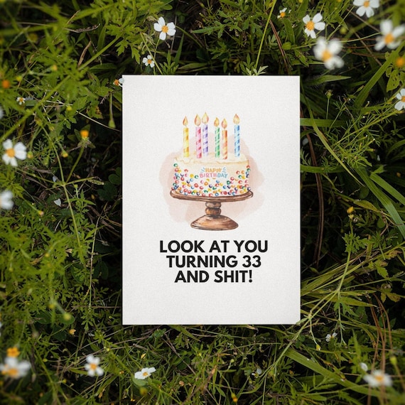Geburtstagskarte Zum 33. Geburtstag – Vintage-Design, 26,9 X 20,1 Cm – Perfekt Für Ehemann, Ehefrau, Freunde