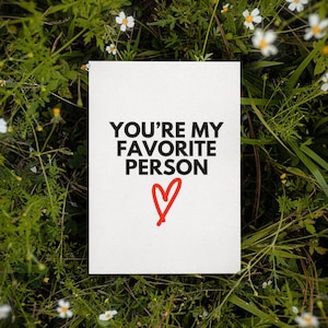 Printable Favorite Person Card | Instant Download | Anniversary Card | Card For Her | Valentine&#39;s Card For Him | Dirty Card