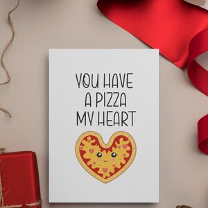 Afdrukbare je hebt een pizza mijn hart kaart Instant Download grappige vuile kaart Valentijnsdag verjaardag kaart vrouw man vriendin vriendje