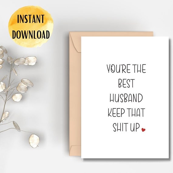 Printable You're the Best Husband Card Instant Download Etsy