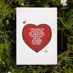 Printable Promise To Be By Your Side Card | Instant Download | Naughty Dirty Card | Naughty Valentines Card | Dirty Anniversary Card |