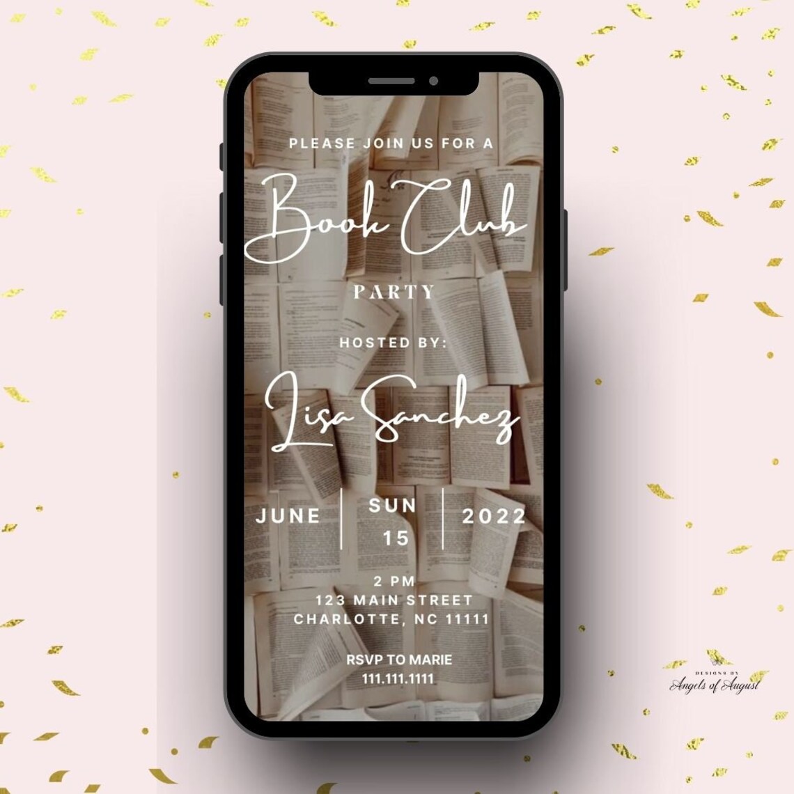 Book Club Video Invitation Template Editable Canva Template - Etsy