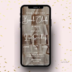 Book Club Video Invitation Template | Editable Canva Template | Book Party Invitation | Book Club Party Digital Invite | Book E-vite
