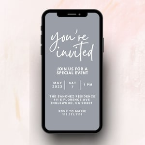 Modern Business Digital Invitation | Canva Editable Template | Minimalist You&#39;re Invited Invitation | Special Event Invitation