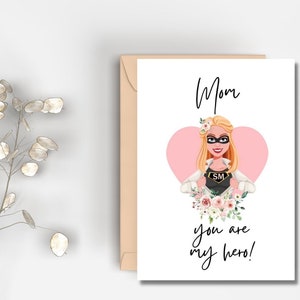 Mama du bist mein Held Karte | Sofortdownload | Superhelden Mom Karte | Heldin Muttertag Geschenk | Mutter Karte | Mama Geburtstag