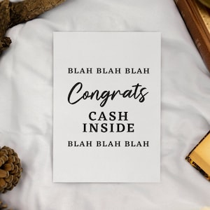 Tarjeta de felicitación divertida imprimible / Tarjeta de graduación / Descarga instantánea / Tarjeta de boda / Tarjeta de titular de dinero / Tarjeta de Navidad