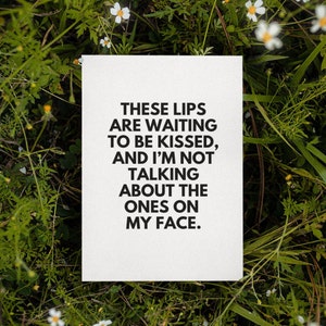 Printable These Lips Card | Naughty Valentines Card | Dirty Anniversary Card | Funny Card For Her | Naughty Card For Him | Valentine&#39;s Card