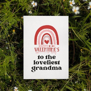 Tarjeta de San Valentín imprimible para la abuela / Descarga instantánea / Tarjeta arco iris / Tarjeta para ella / Tarjeta feliz del día de San Valentín / Tarjeta linda de la abuela