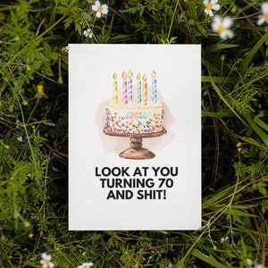 Carte imprimable 70e anniversaire | Téléchargement instantané | Carte d'anniversaire drôle | Carte d'anniversaire pour elle | Carte d'anniversaire pour lui | Anniversaire sarcastique