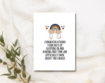 Printable Baby Card | Pregnancy Card | Funny Congratulations Card | New Baby Card | Baby Shower Greeting Card | Sarcastic Baby Card