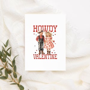 Afdrukbare Howdy Valentijnskaart | Direct downloaden | Grappige Valentijnskaart | Westerse Cowboy-kaart | Kaart voor haar hem | Woordspeling Valentijnsdag kaart