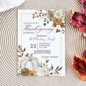 Thanksgiving Dinner Invitation Template | Instant Download | Editable Canva Template | 5&quot;x7&quot; Thanksgiving Party Invitation | Friendsgiving