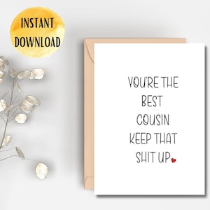 imprimível você é o melhor primo cartão comemorativo | Download instantâneo | Cartão engraçado | Download digital | Cartão de aniversário para ele | Aniversário para o cartão dela