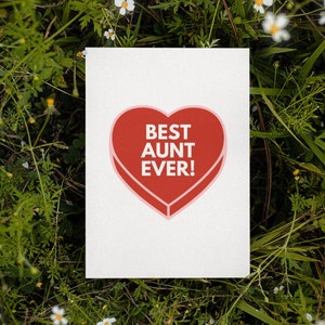 Carte imprimable meilleure tante jamais | Téléchargement instantané | Carte de fête des mères | Carte pour elle | Carte d'anniversaire tante | Carte de tante mignonne