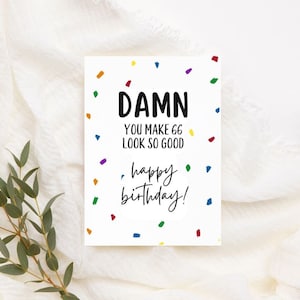Tarjeta de cumpleaños número 66 imprimible / Descarga instantánea / Tarjeta de cumpleaños divertida / Maldita sea, haces que 66 se vea tan buena tarjeta / Tarjeta divertida para ella