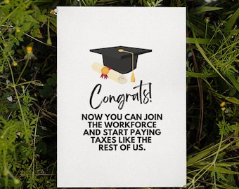 Printable Funny Graduation Card | Work Graduation Card | Instant Download | 2023 Graduation Card | Congratulations Card | Funny Grad