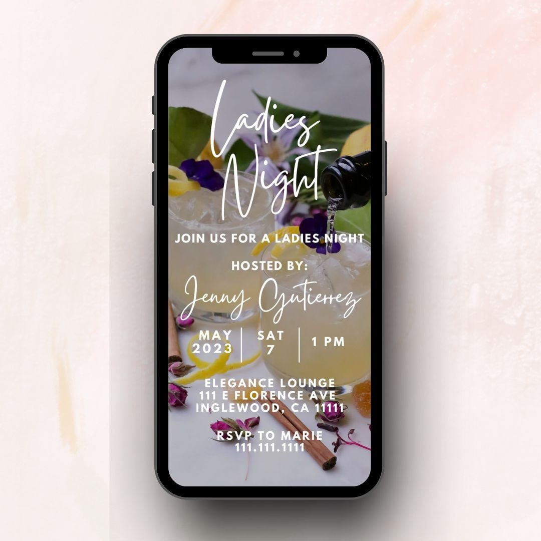 Ladies Night Digital Invitation | Editable Canva Template | Instant ...