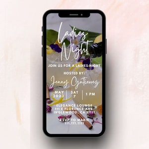 Ladies Night Digital Invitation | Editable Canva Template | Instant Download | Dinner Party | Girls Night E-vite | Cocktail Invitation