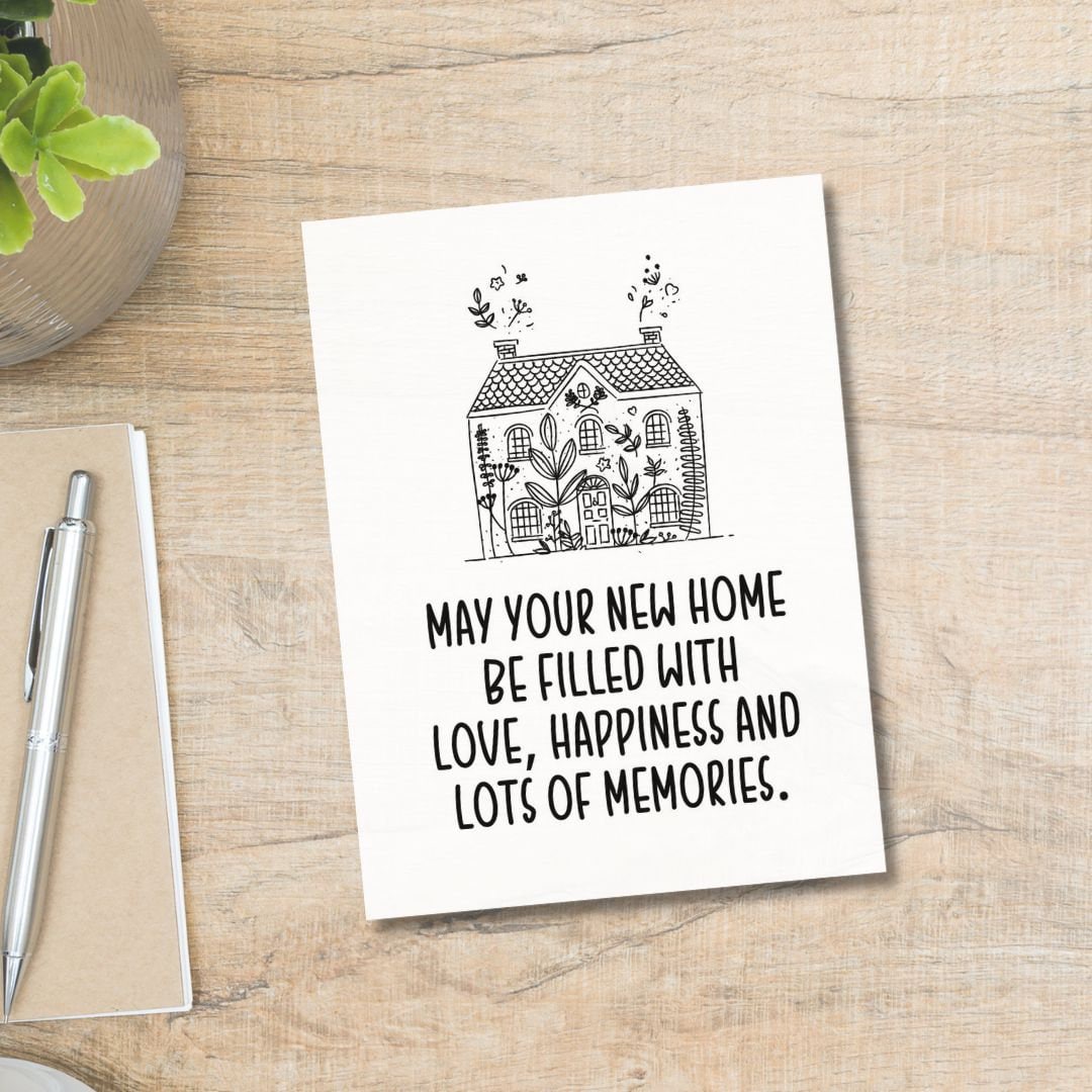 Printable New Home Wishes Blessings Card New Home Card House Warming