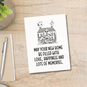 Carte imprimable New Home Wishes Blessings | Nouvelle carte d'accueil | Carte de réchauffement de la maison | Carte de propriétaire | Carte de félicitations | Carte de clôture