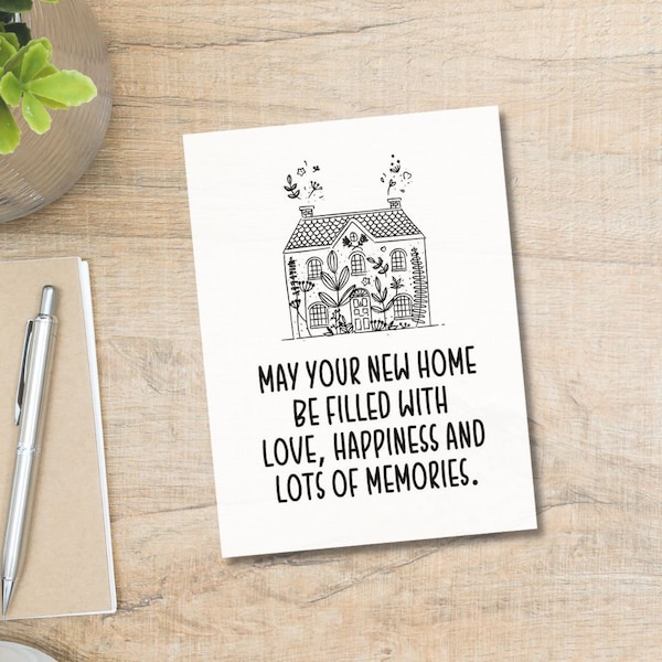 Printable New Home Wishes Blessings Card | New Home Card | House Warming Card | Homeowners Card | Congrats Card | Closing Card