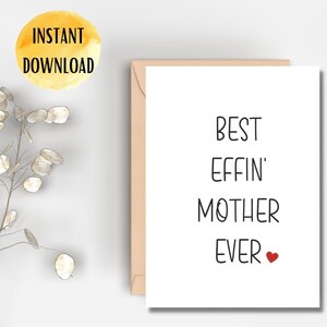 melhor cartão imprimível da mãe de Effin nunca de <br> Crie Seu Próprio Produto! Download instantâneo | Cartão feliz do dia das mães | mãe cartão comemorativo | Cartão engraçado | Presente Mãe | Mãe legal