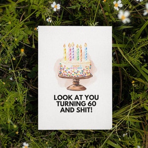 Druckbare Karte zum 60. Geburtstag | Sofort Download | Lustige Geburtstagskarte | Geburtstagskarte für Sie | Geburtstagskarte Für Ihn | Sarkastischer Geburtstag
