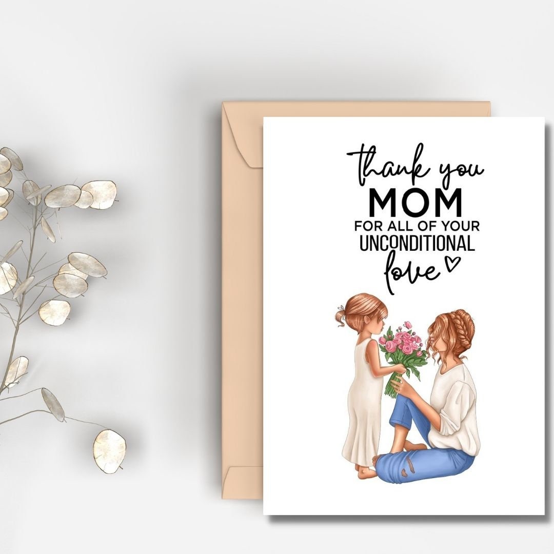 Printable Thank You Mom for All Your Love Card Instant - Etsy