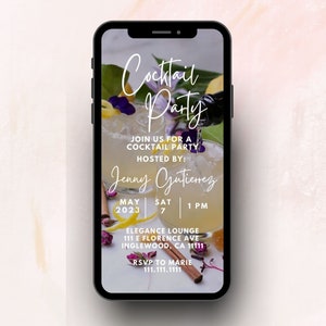 Cocktail Party Digital Invitation | Editable Canva Template | Instant Download | Cocktail Party Invite | Cocktail Party Evite | Birthday
