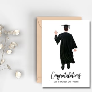 Printable Congratulations Graduation Card | Instant Download | 2022 Graduation Card | Graduation Gift | Cap and Gown Card | Men Graduation