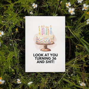 Printable 36th Birthday Card | Instant Download | Funny Birthday Card | Birthday Card For Her | Birthday Card For Him | Sarcastic Birthday